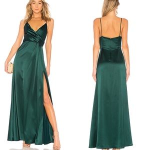 NWT Jill Stuart Wrap Front Gown in Spruce